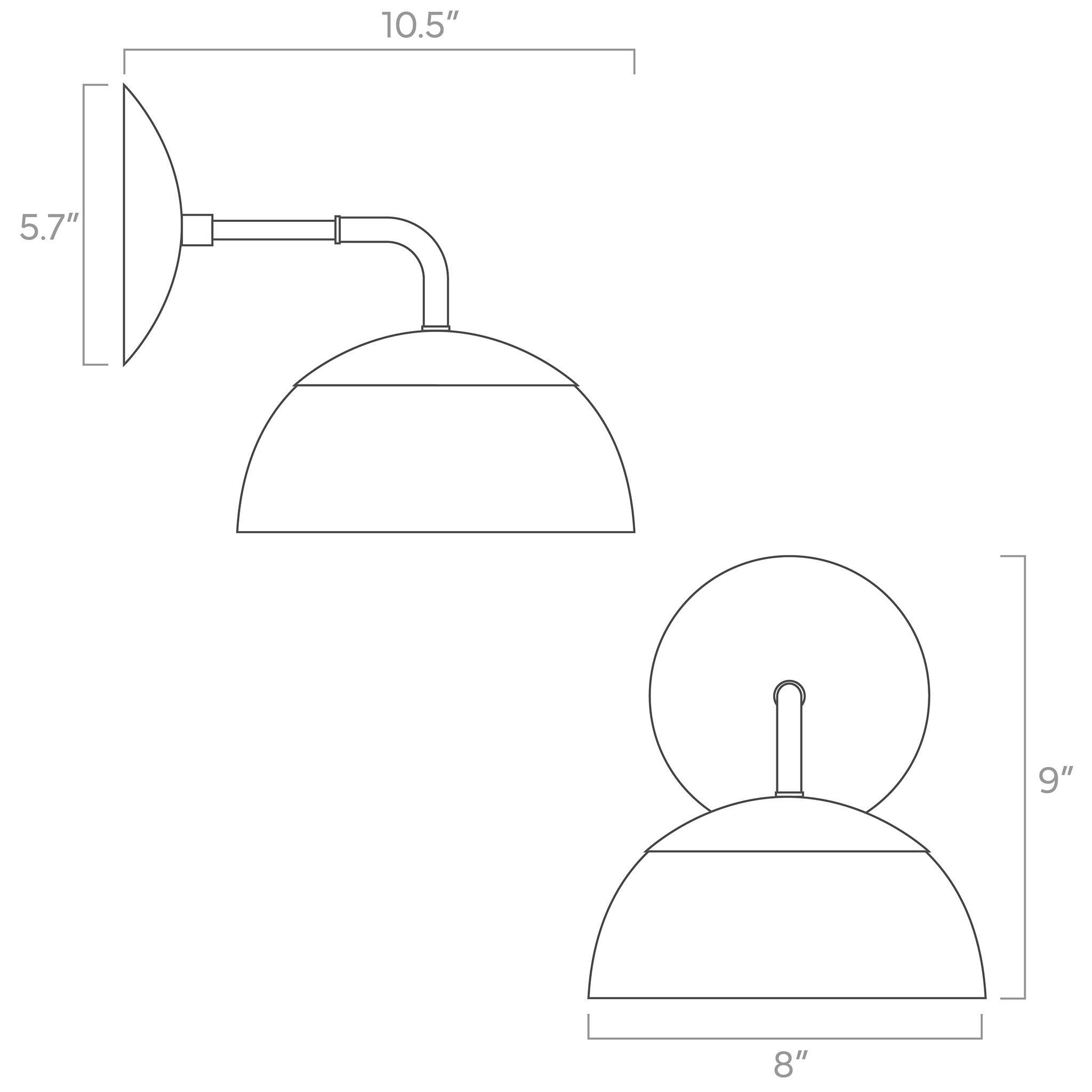 color cadbury wall sconce ISO drawing, dutton brown lighting