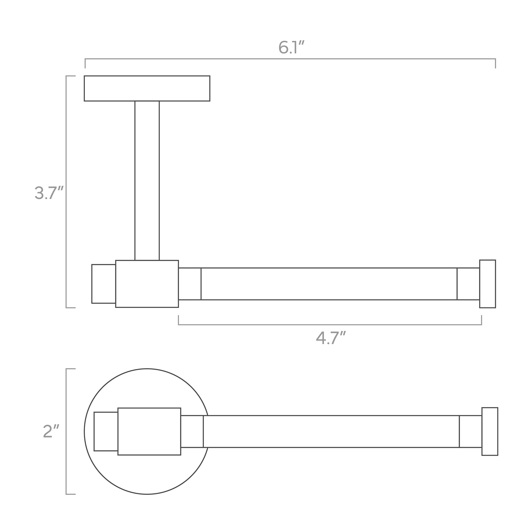 persona tissue holder ISO drawing, dutton brown hardware