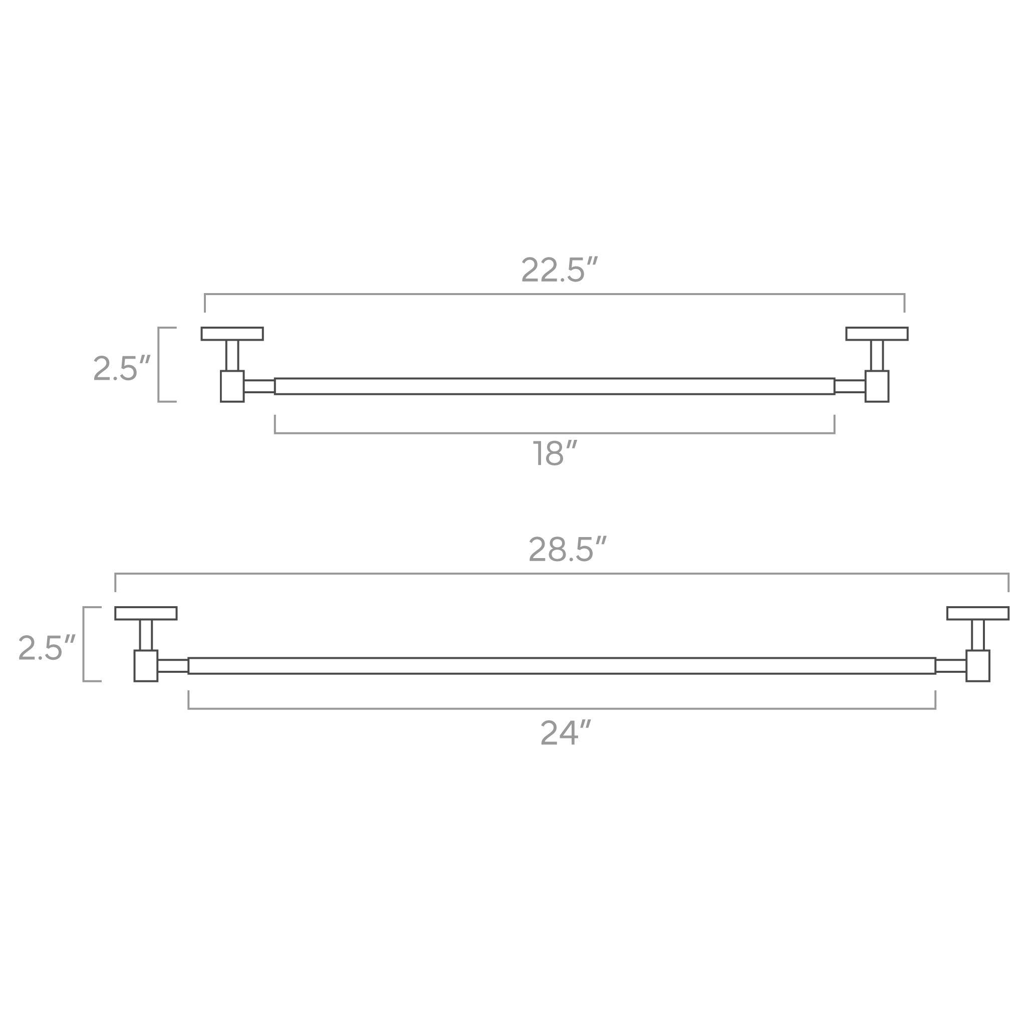 ISO drawing Head Towel Bar 18" and 24"