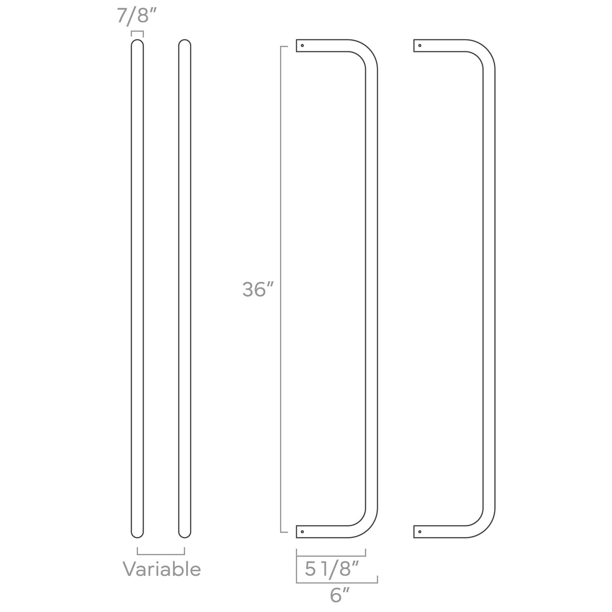 ISO drawing color Beyond towel rack 36" Dutton Brown hardware