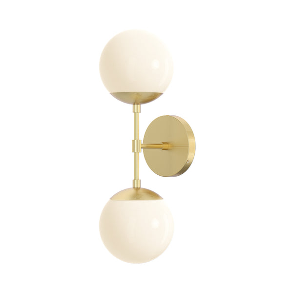 brass cap double sconce 6" dutton brown lighting
