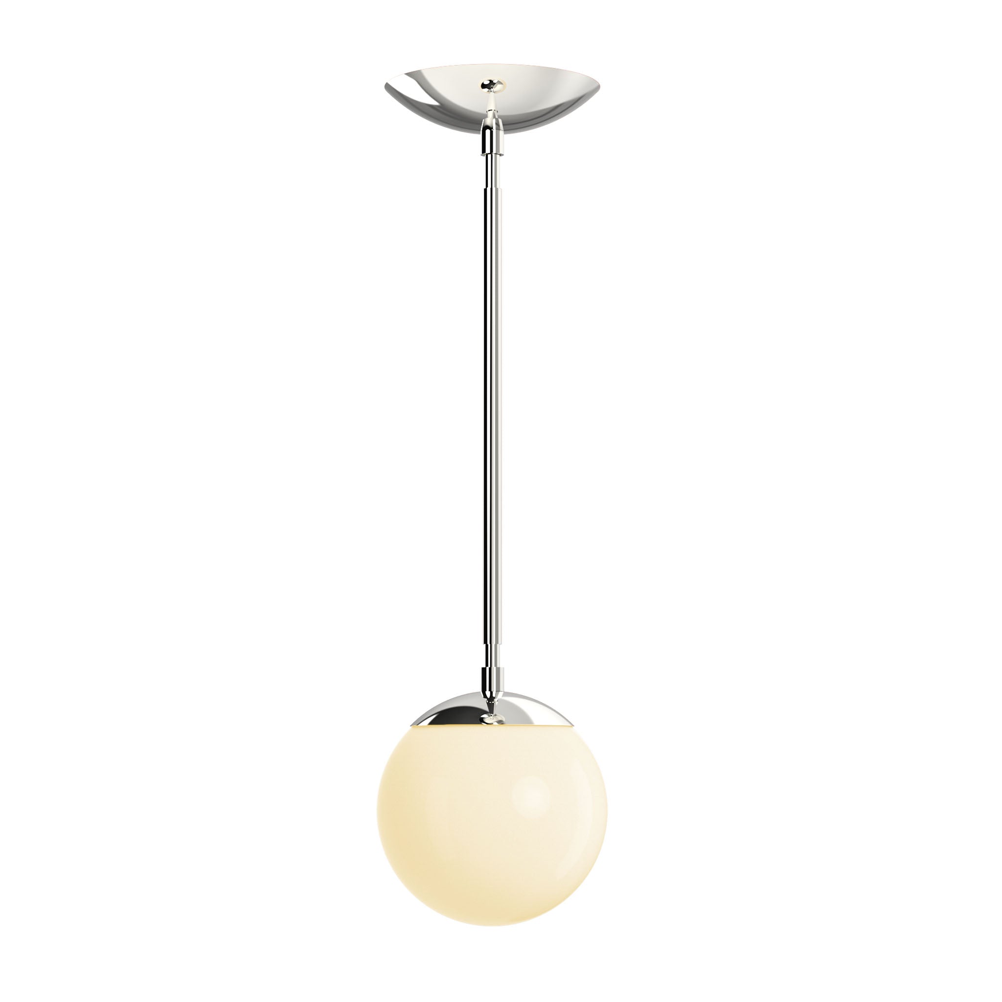 Polished nickel cap globe pendant 6" dutton brown lighting
