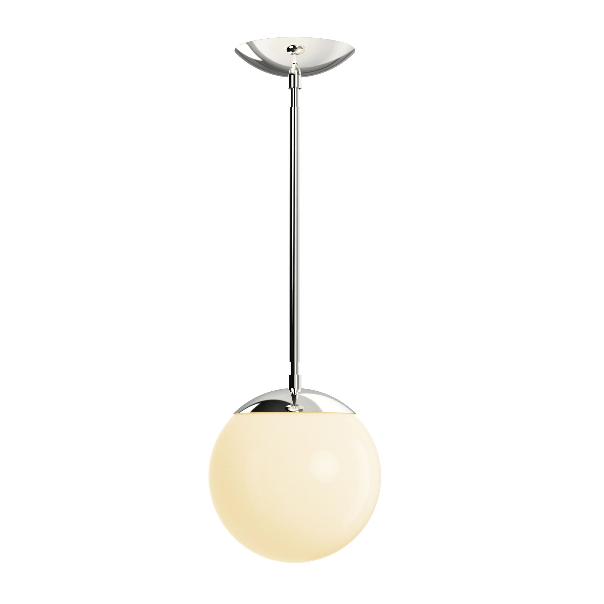 Polished nickel cap globe pendant 8" Dutton Brown lighting