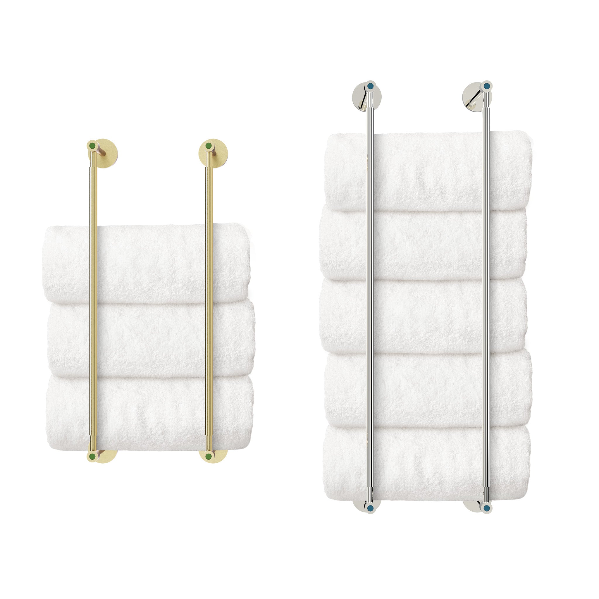 Head towel rack 18 inch and 24 inch size comparison Dutton Brown