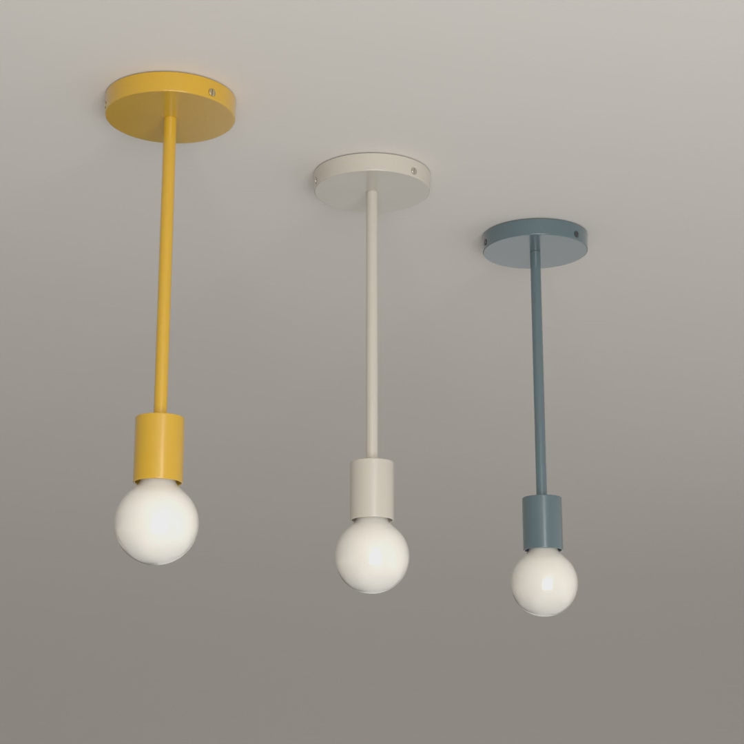 Twink Pendant in Ochre with Brass, Bone with Nickel and Lagoon with Black hardware, 8-second product video. Dutton Brown lighting