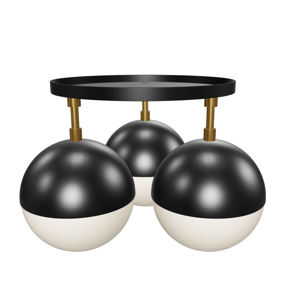 3D Viewer Dutton Brown Ballsy Flush Mount Brass Black
