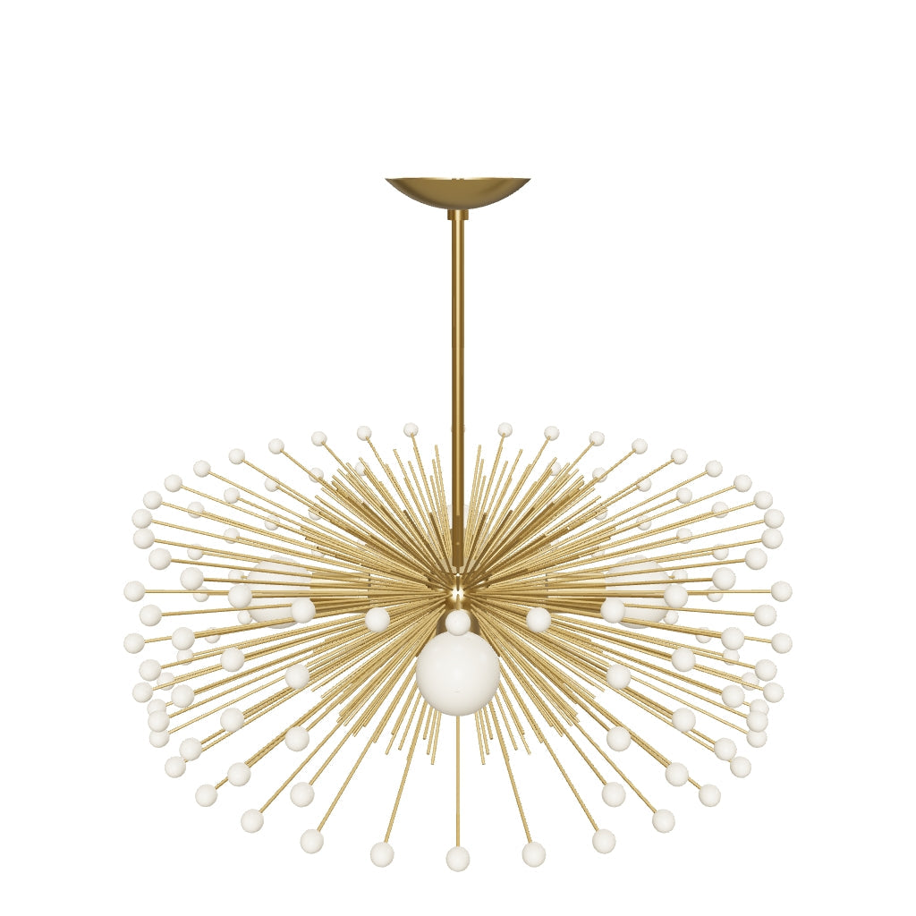 3D Viewer Dutton Brown Beaded Urchin Chandelier 27 Brass Black