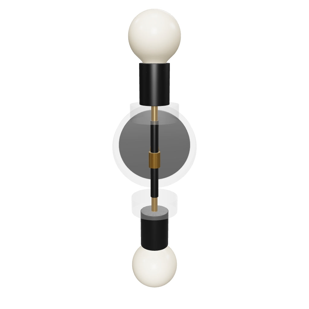 3D Viewer Dutton Brown Bianca Sconce 12 Brass Black