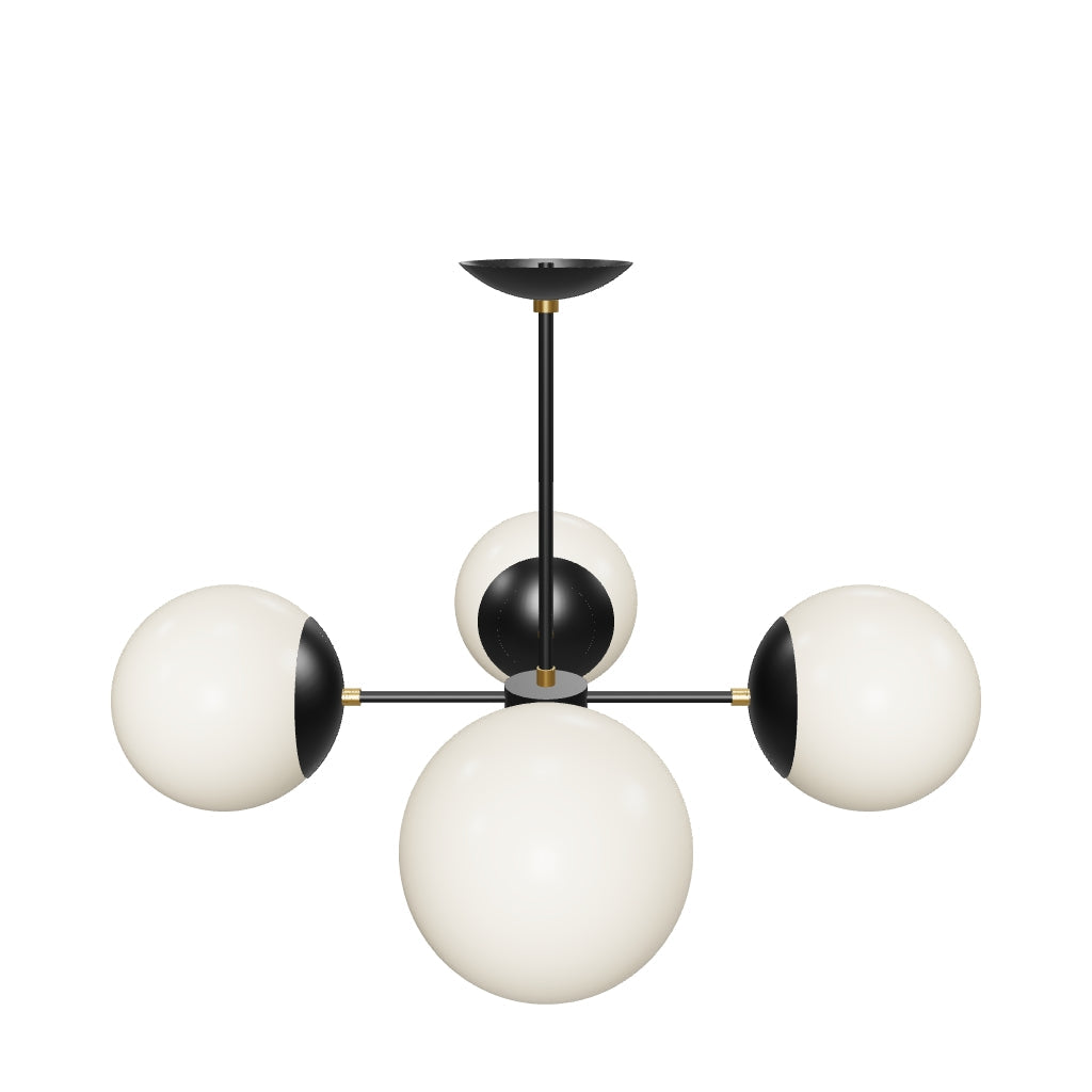3D Viewer Dutton Brown Big Orbi Chandelier Brass Black