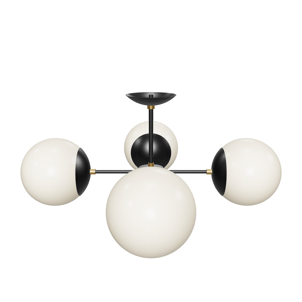 3D Viewer Dutton Brown Big Orbi Flush Mount Brass Black