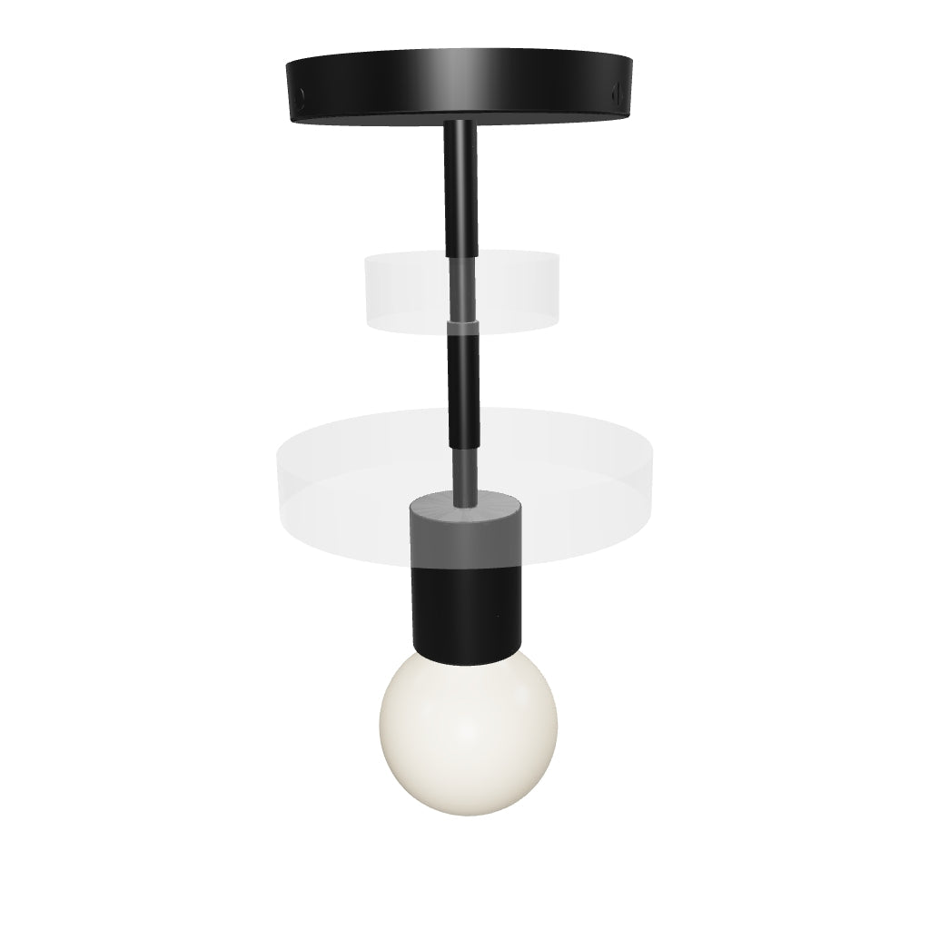 3D Viewer Dutton Brown Bling Flush Mount Black