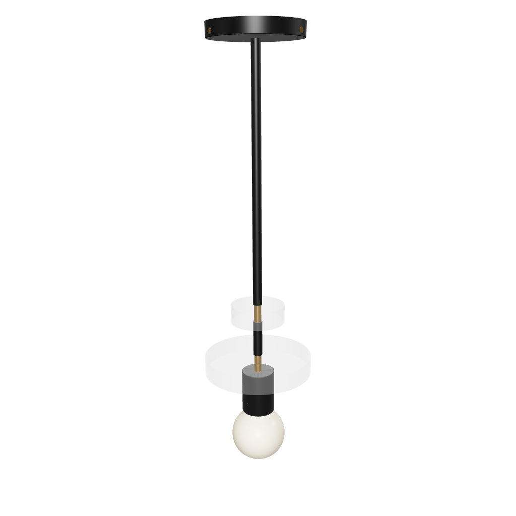3D Viewer Dutton Brown Bling Pendant Brass Black
