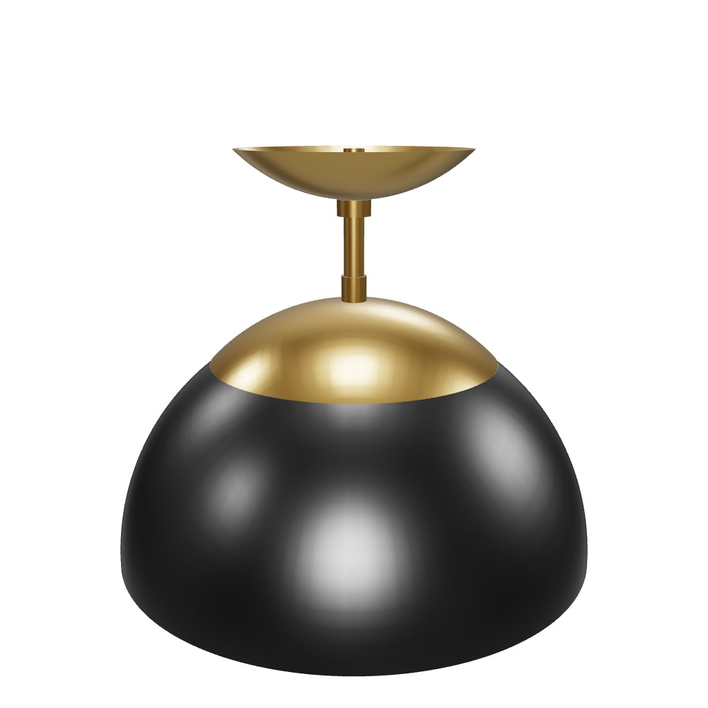 3D Viewer Dutton Brown Cadbury Flush Mount 12 Brass Black