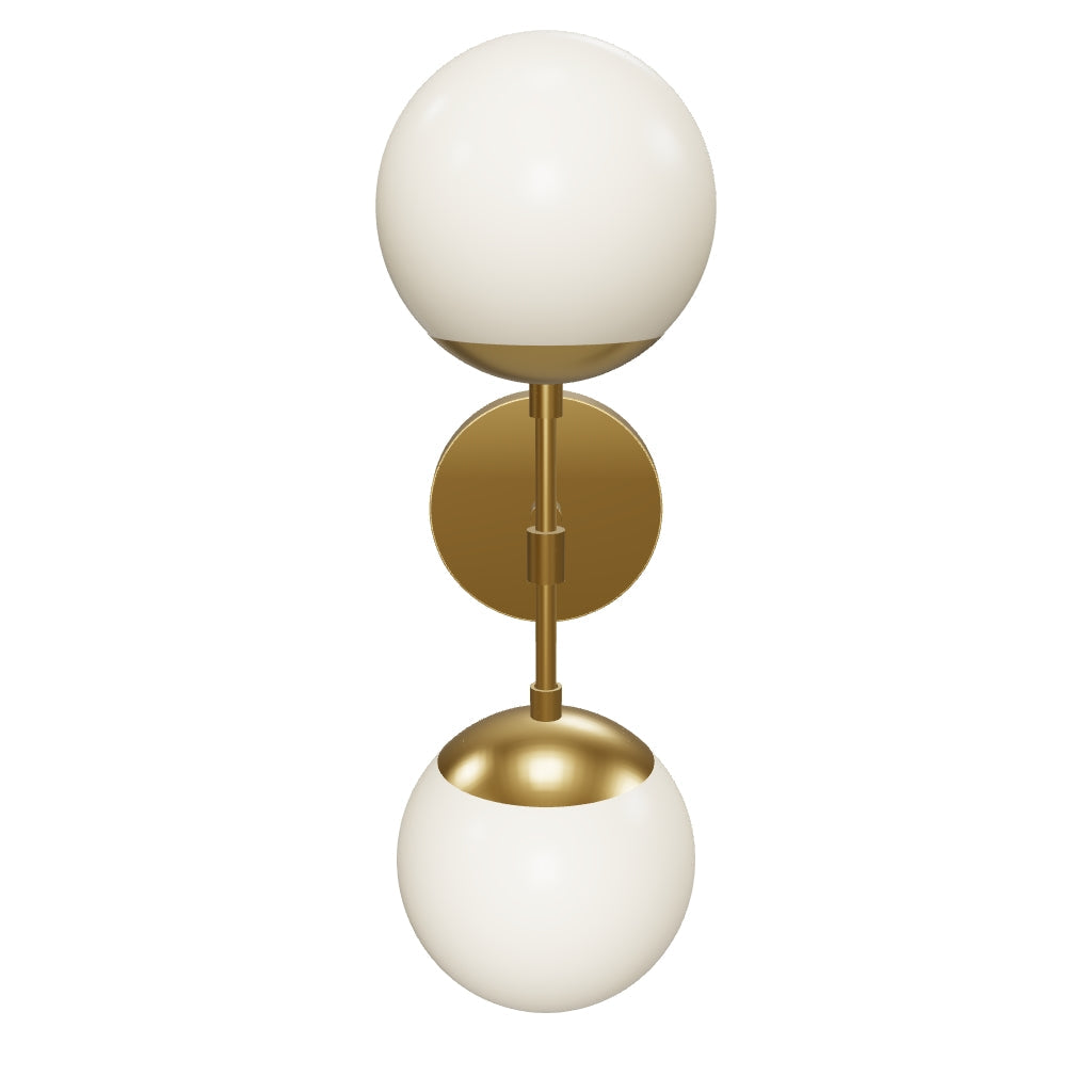3D Viewer Dutton Brown Cap Double Sconce 6 Brass