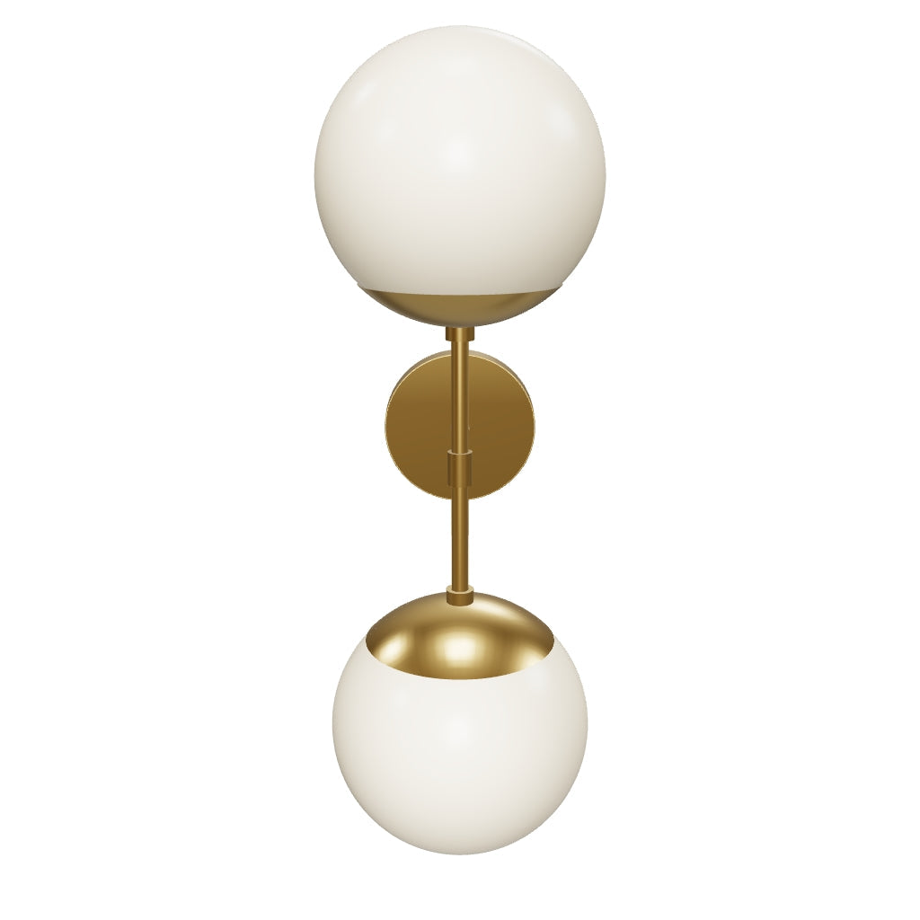 3D Viewer Dutton Brown Cap Double Sconce 8 Brass