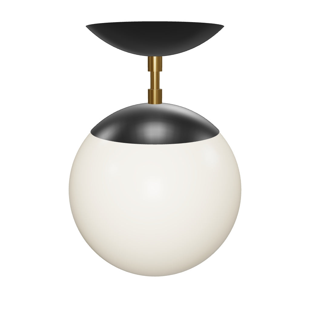 3D Viewer Dutton Brown Cap Flush Mount 8 Brass Black