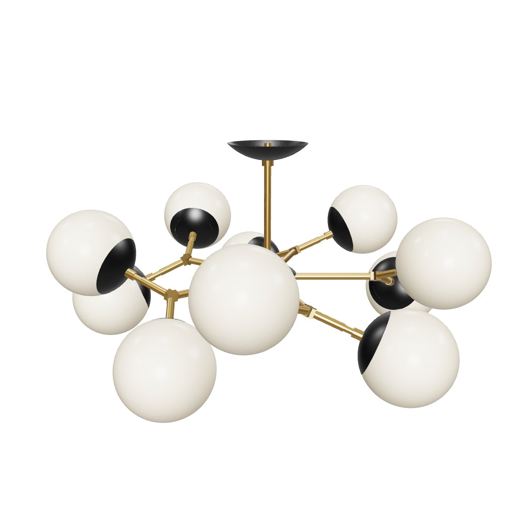 3D Viewer Dutton Brown Crown Flush Mount 32 Brass Black