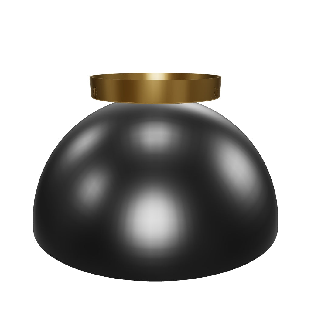 3D Viewer Dutton Brown Hemi Flush Mount 10 Brass Black