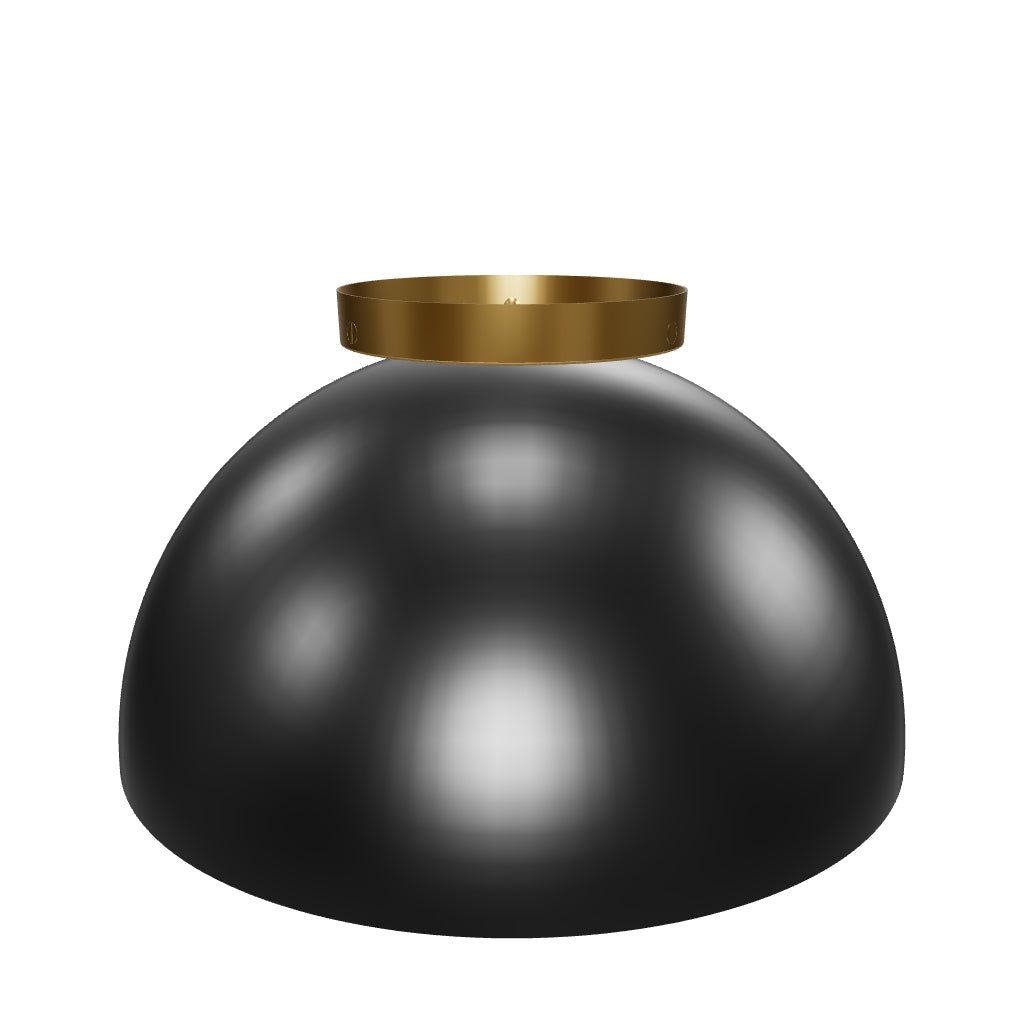3D Viewer Dutton Brown Hemi Flush Mount 12 Brass Black
