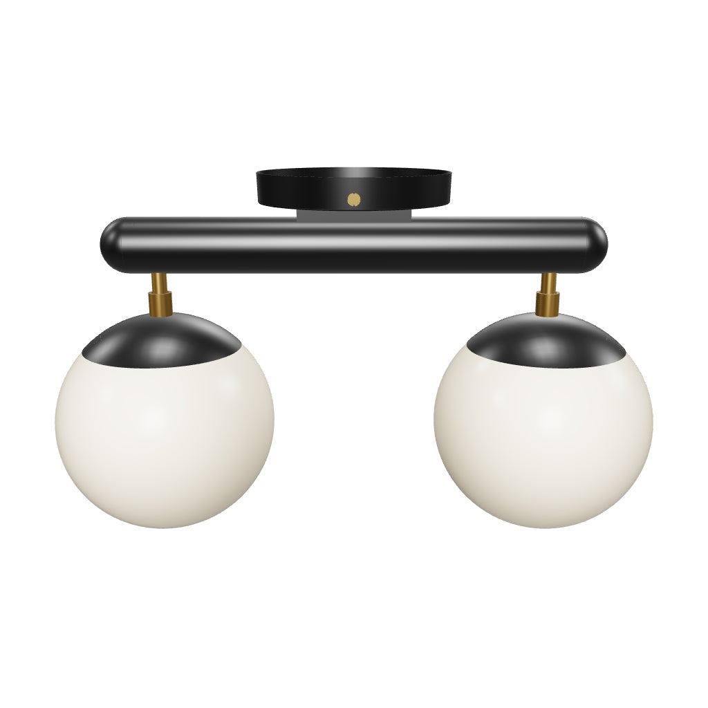 3D Viewer Dutton Brown Icon 2 Flush Mount Brass Black