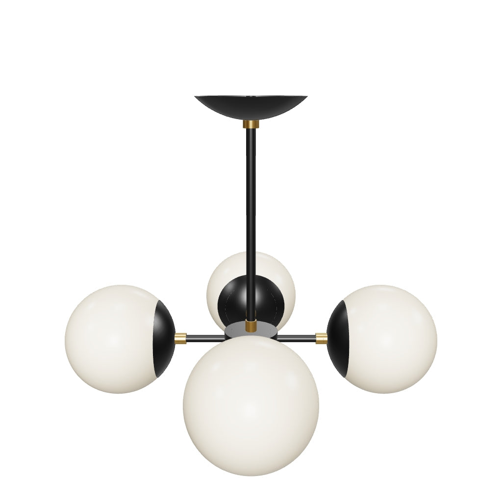 3D Viewer Dutton Brown Orbi Chandelier Brass Black