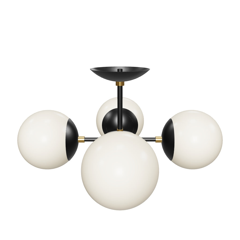 3D Viewer Dutton Brown Orbi Flush Mount Brass Black