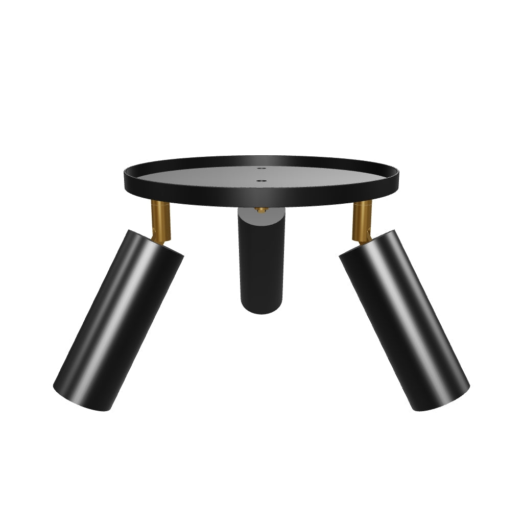 3D Viewer Dutton Brown Pose Flush Mount Brass Black