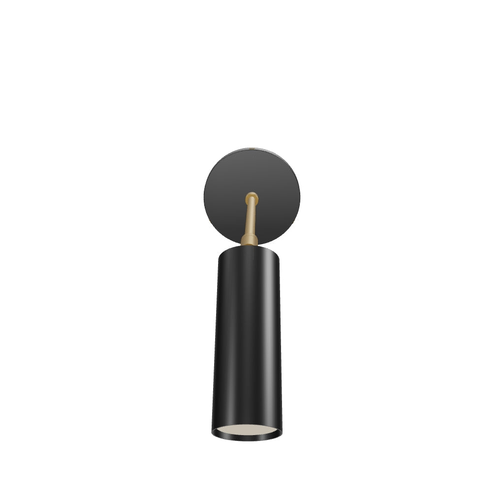 3D Viewer Dutton Brown Reader Sconce 10in Arm Brass Black