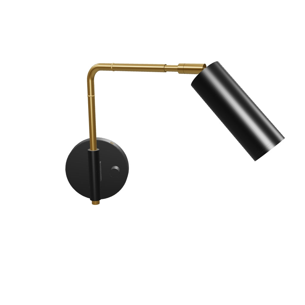 3D Viewer Dutton Brown Reader Swing Arm Sconce 9in Brass Black