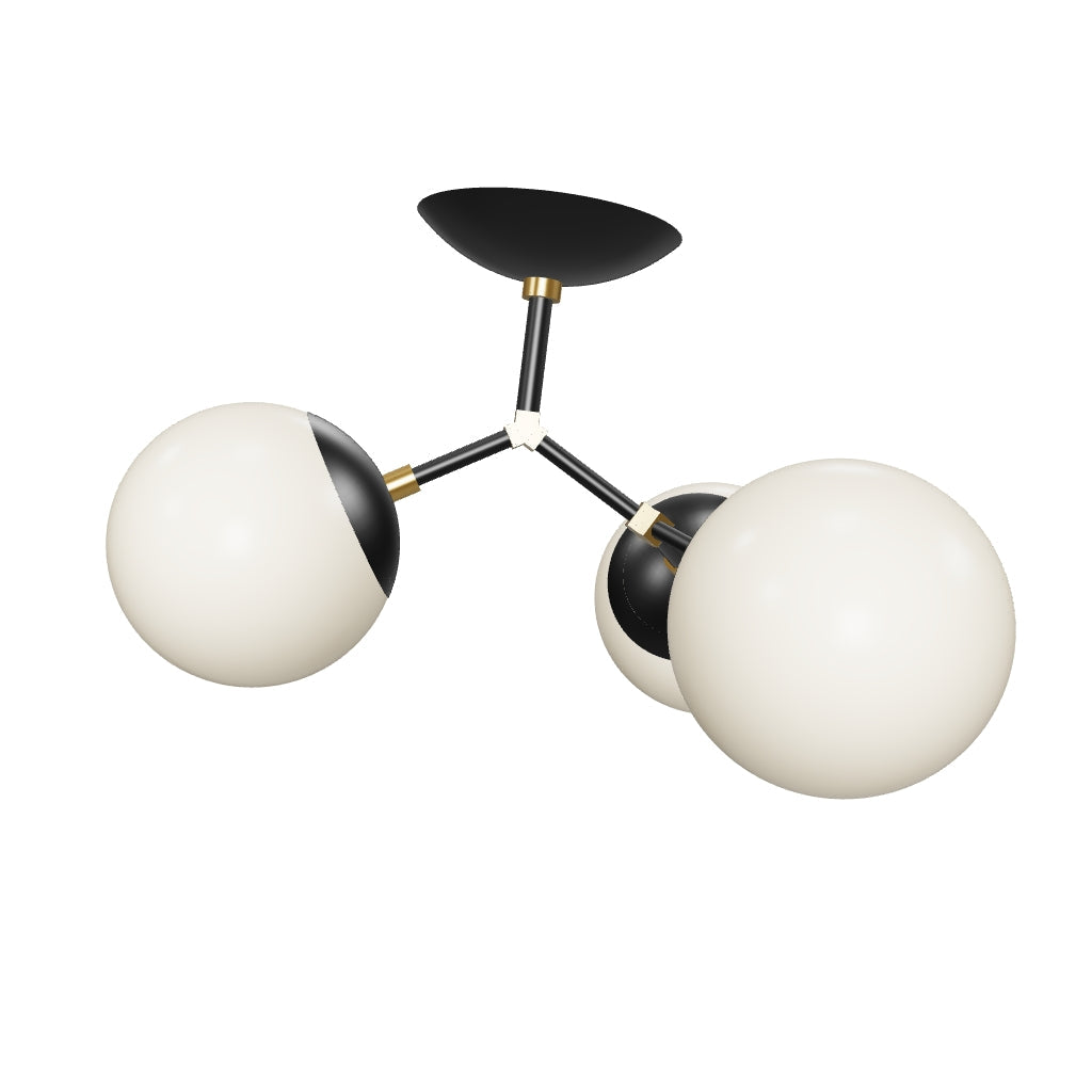 3D Viewer Dutton Brown Supreme Flush Mount Brass Black