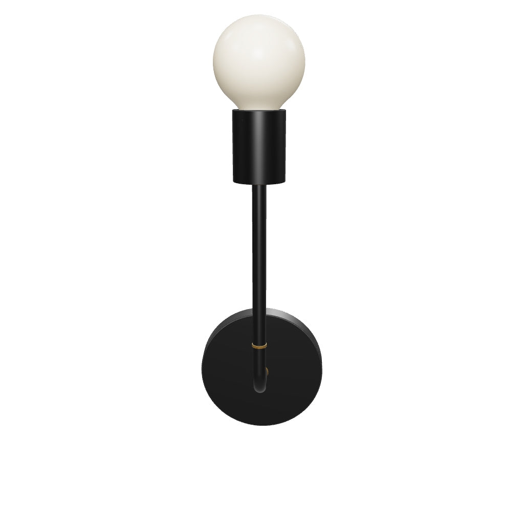 3D Viewer Dutton Brown Tall Snug Sconce Brass Black