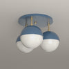 Ballsy Flush Mount in Slate Blue with Brass hardware, 8-second product video. Dutton Brown lighting