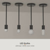 LED G16, A15, G25 and T45 bulbs side by side in Black Twink Pendants, turning on one by one, 12-second product video. Dutton Brown lighting
