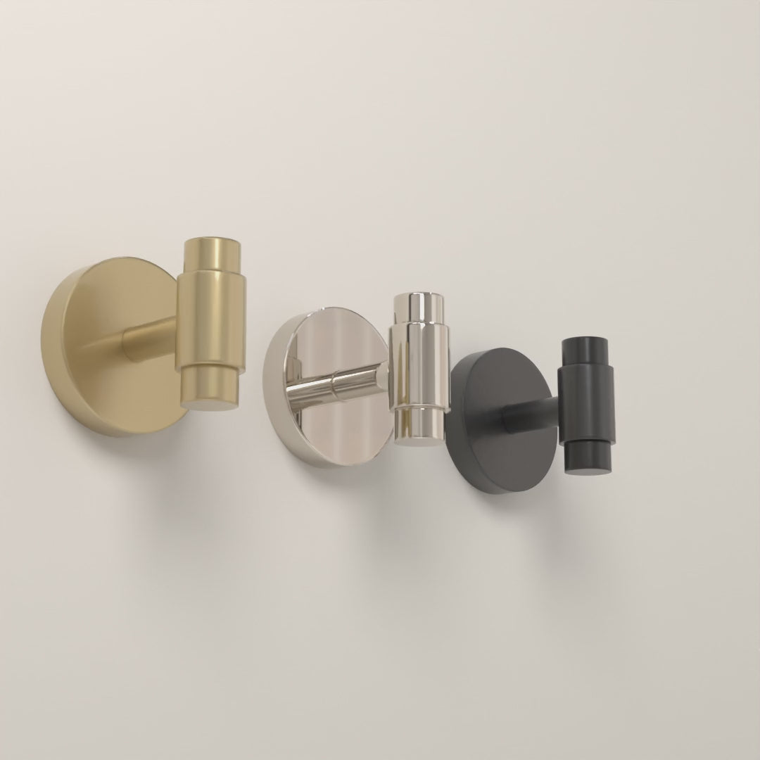 Persona Hook in All Brass, All Nickel and All Black, 8-second product video. Dutton Brown lighting