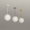 Cap Pendant 12 in White with Brass, Lagoon with Nickel and Ochre with Black hardware, 8-second product video. Dutton Brown lighting