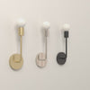 Tall Snug Sconce in All Brass, All Nickel and All Black, 8-second product video. Dutton Brown lighting