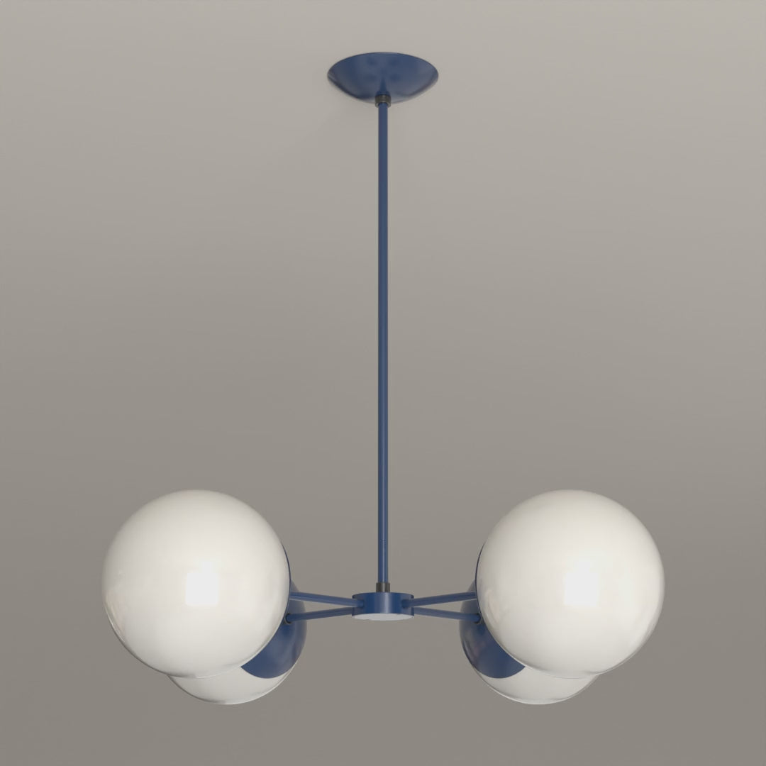 Big Orbi Chandelier in Cobalt with Black hardware, 8-second product video. Dutton Brown lighting