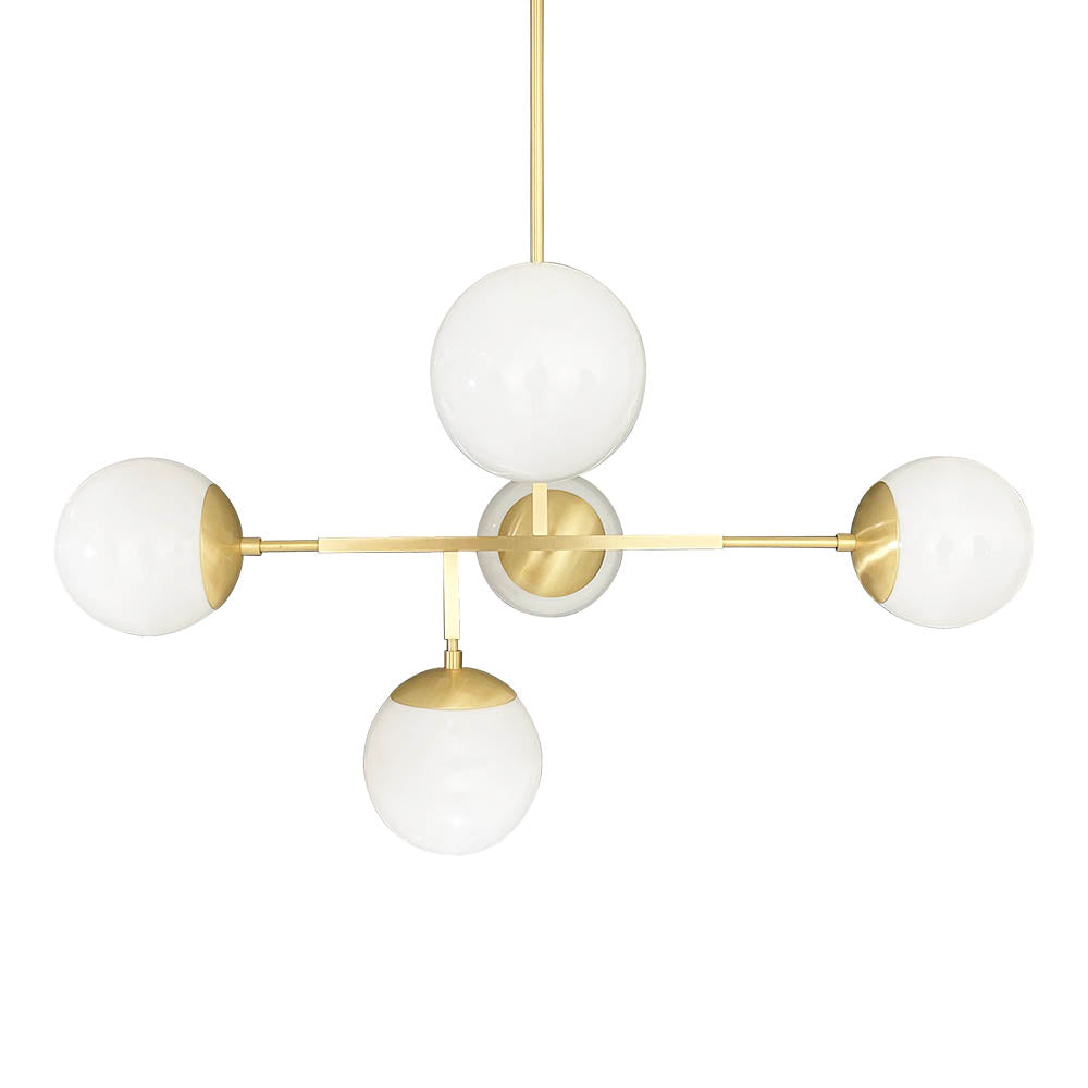 Brass Prisma Globe Chandelier 35" dutton brown lighting