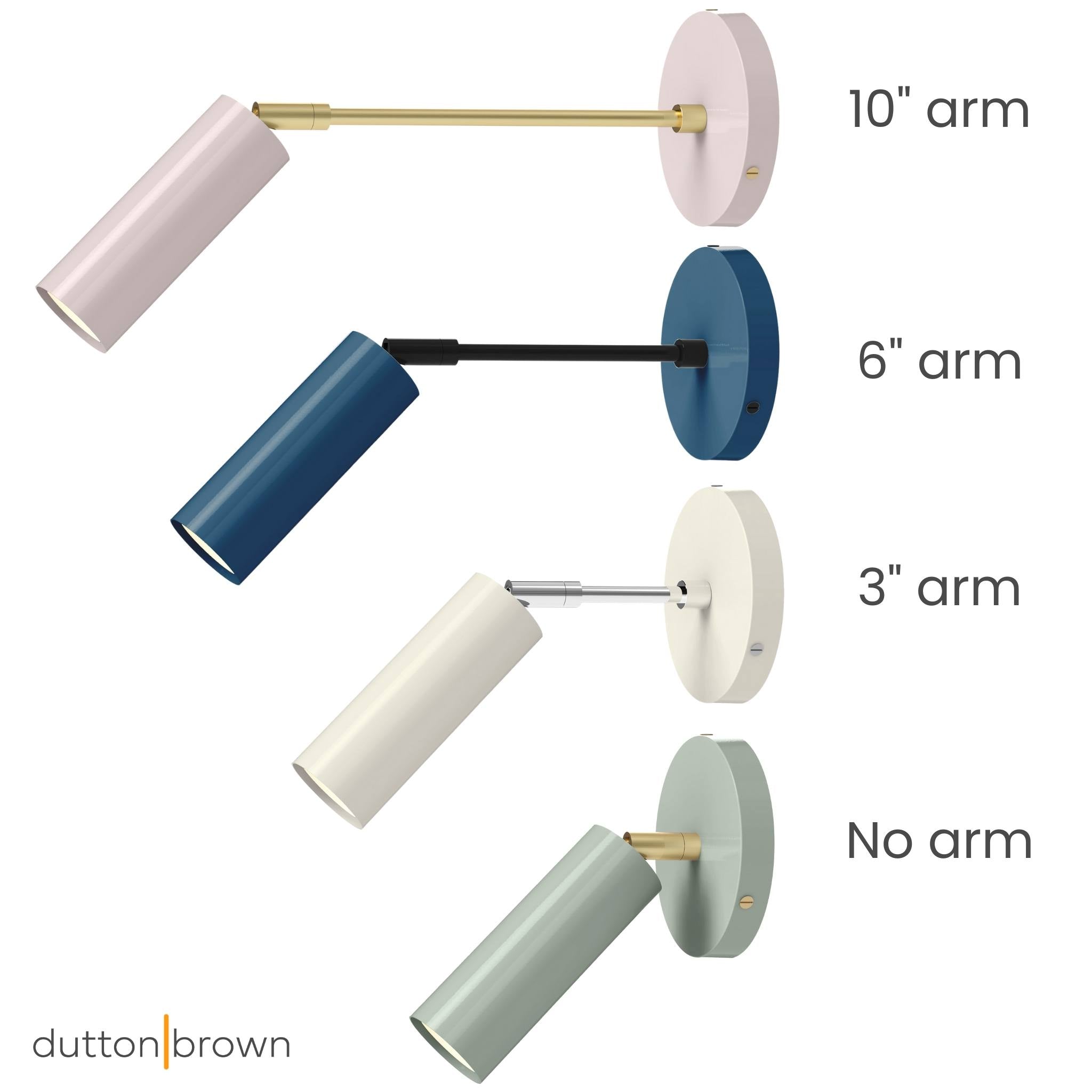 Color Reader sconce arm length comparisons Dutton Brown lighting