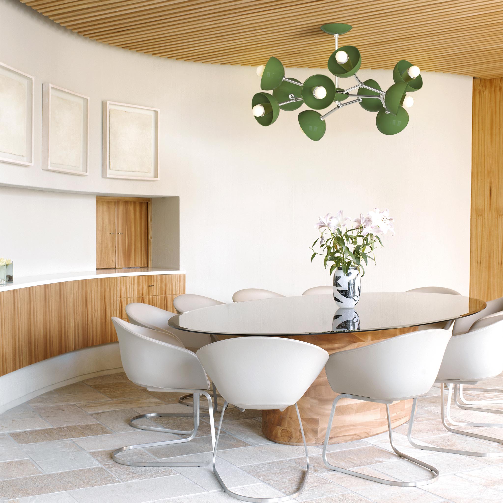 Nickel and Python green Color Alegria Flush mount dining room dutton brown lighting