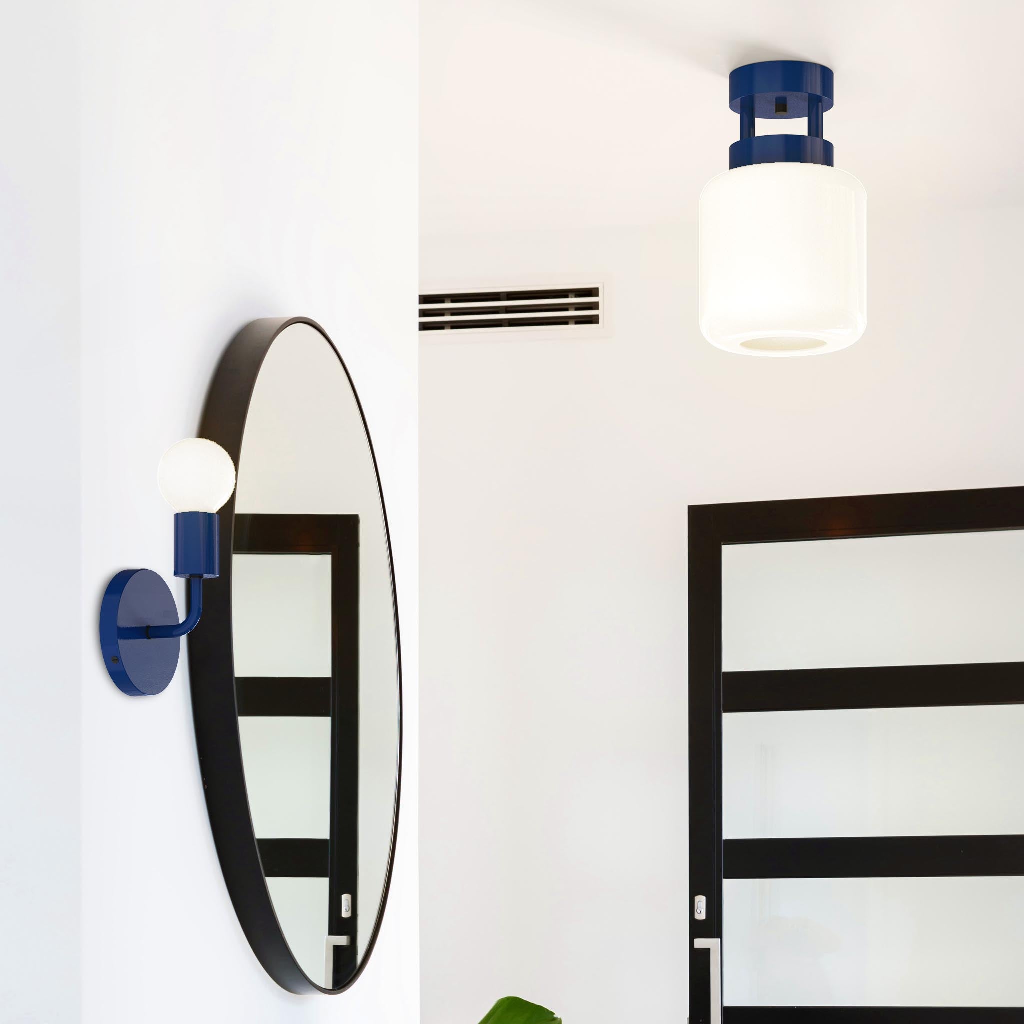 Cobalt and black Maxo 8" flush mount foyer scene picture Dutton Brown lighting