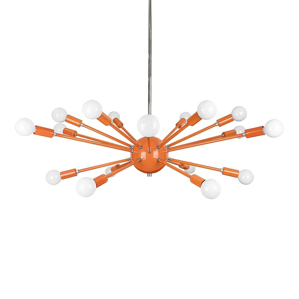 nickel orange color elliptical sputnik chandelier 32" dutton brown lighting