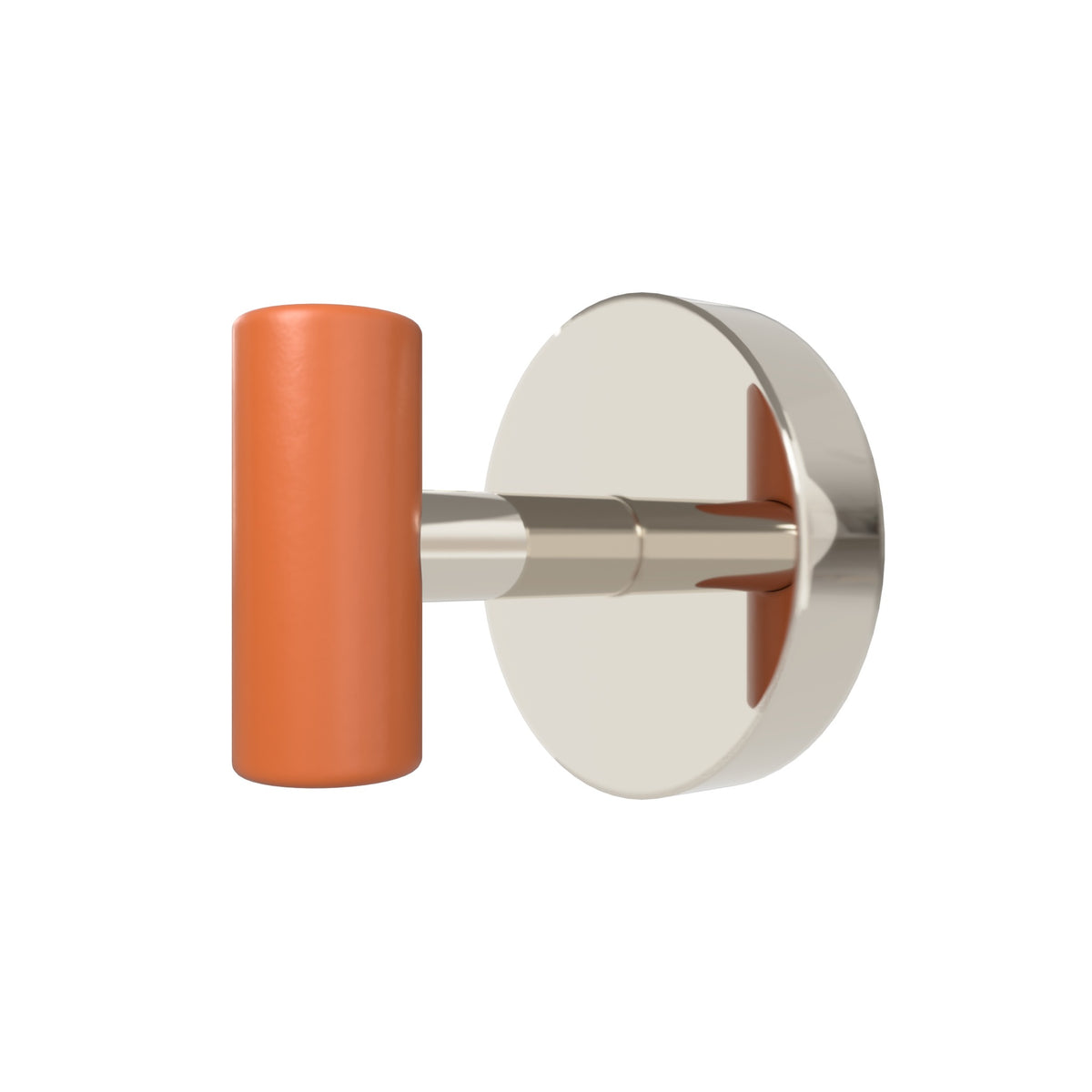Nickel and Orange color Swift Hook Dutton Brown hardware