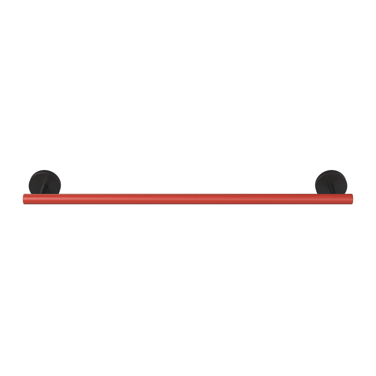 Black and Riding Hood Red color Swift Towel Bar 18" Dutton Brown hardware