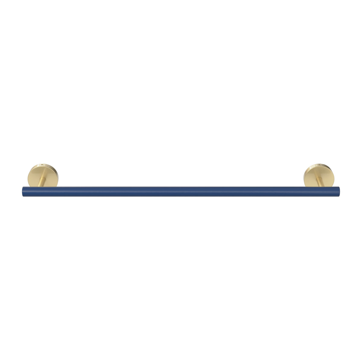 Brass and Cobalt color Swift Towel Bar 18" Dutton Brown hardware