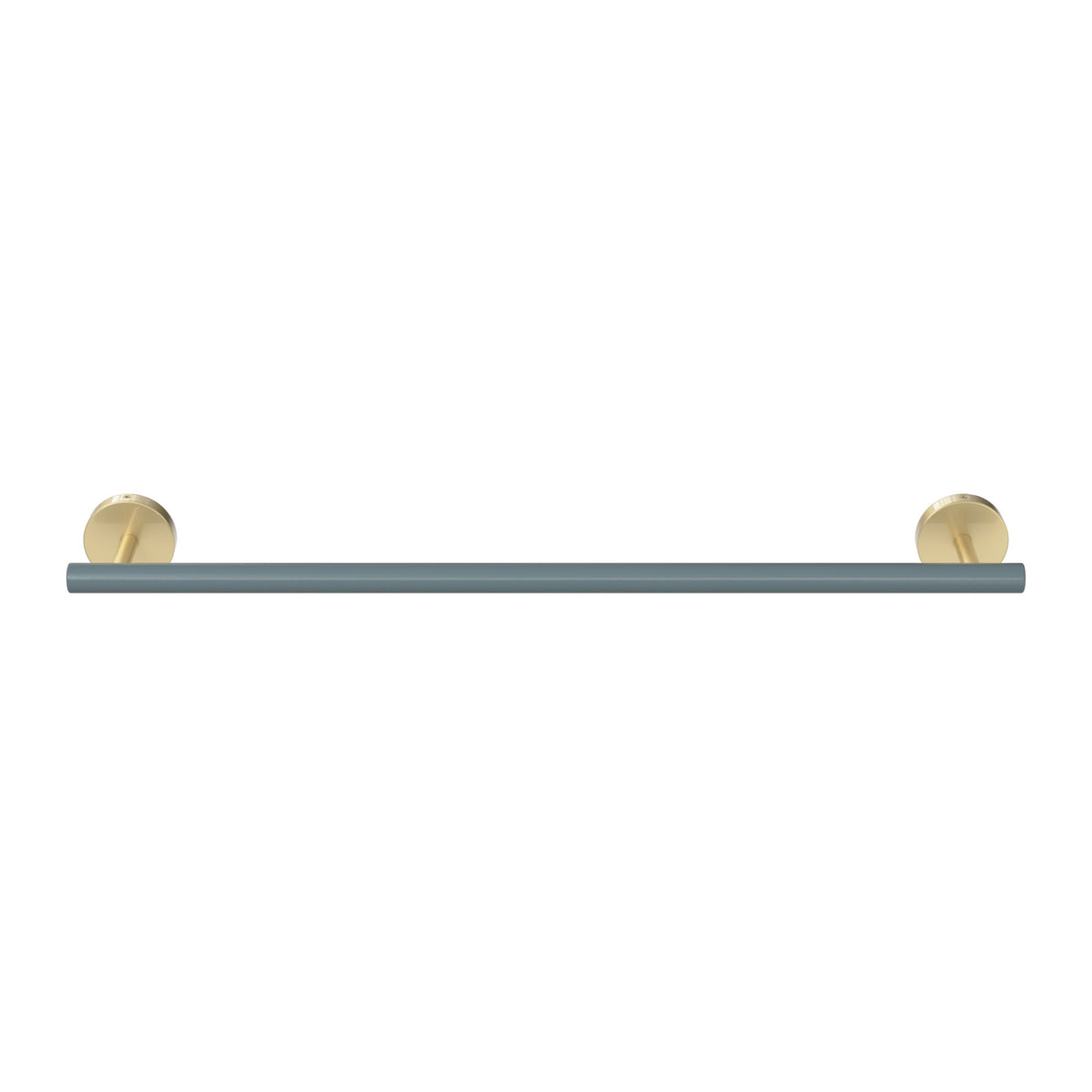 Brass and Lagoon color Swift Towel Bar 18" Dutton Brown hardware