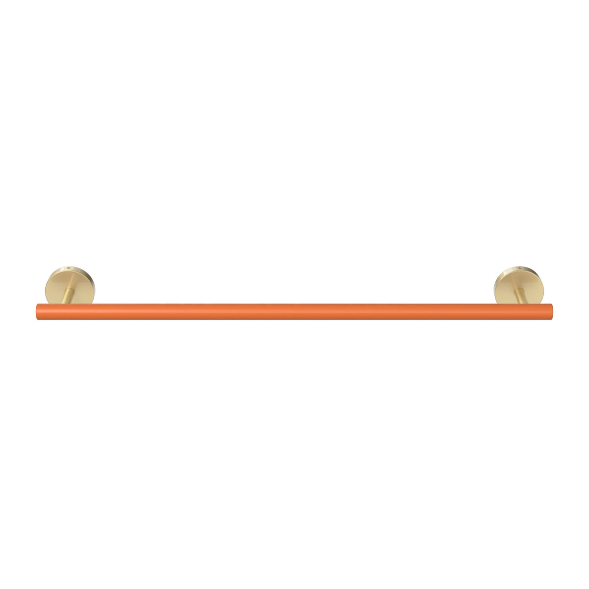 Brass and Orange color Swift Towel Bar 18" Dutton Brown hardware