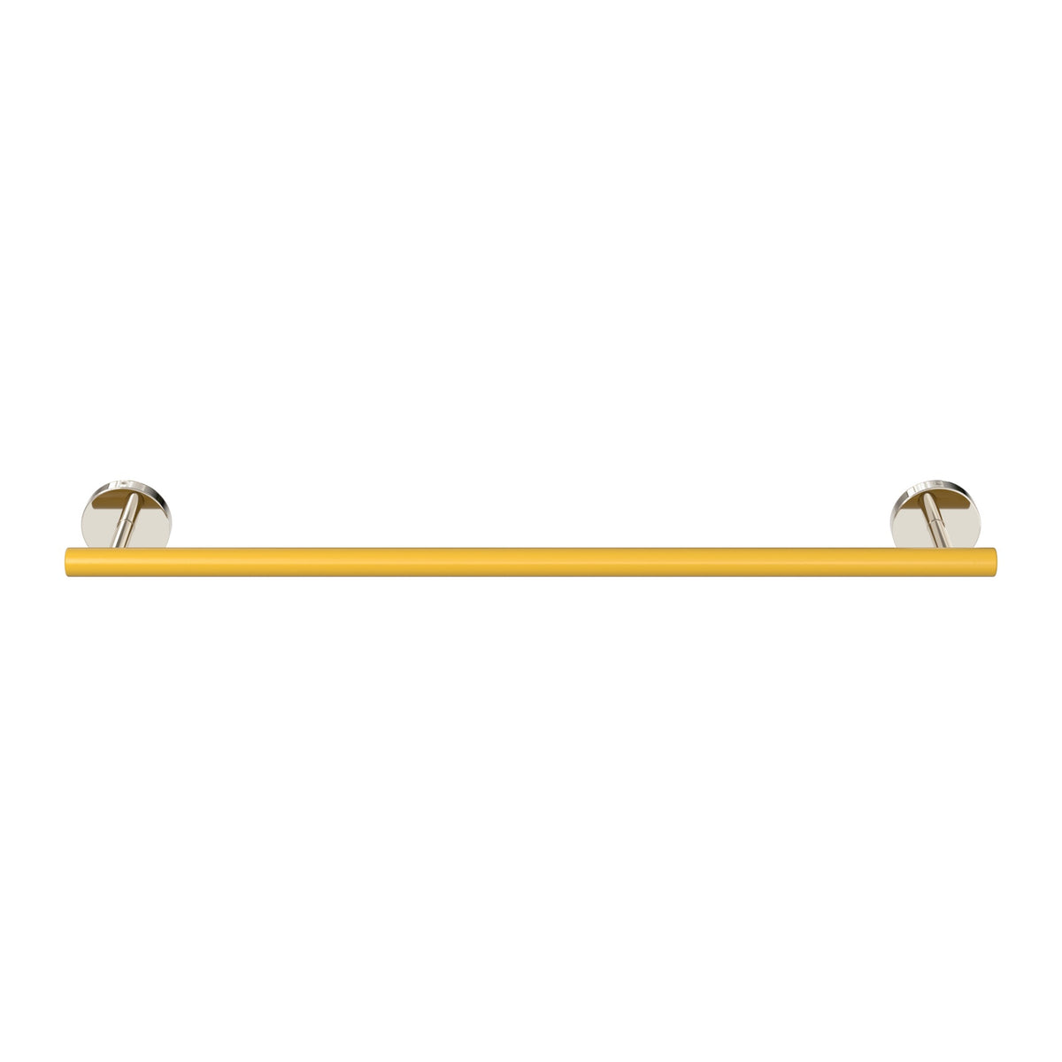Nickel and Ochre color Swift Towel Bar 18" Dutton Brown hardware