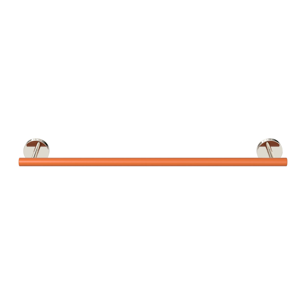 Nickel and Orange color Swift Towel Bar 18" Dutton Brown hardware