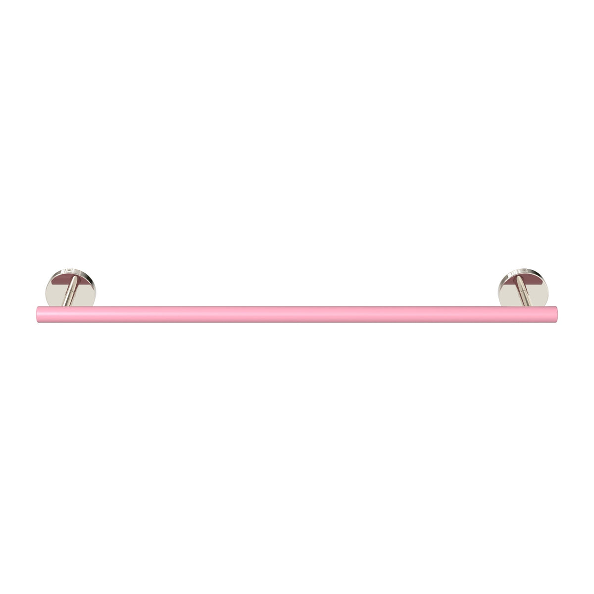Nickel and Pinkaboo color Swift Towel Bar 18" Dutton Brown hardware